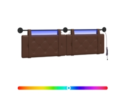 Conjunto 1 Cabeceira Vidaxl Castanho Couro Sintético (190 X 55 X 5 Cm)