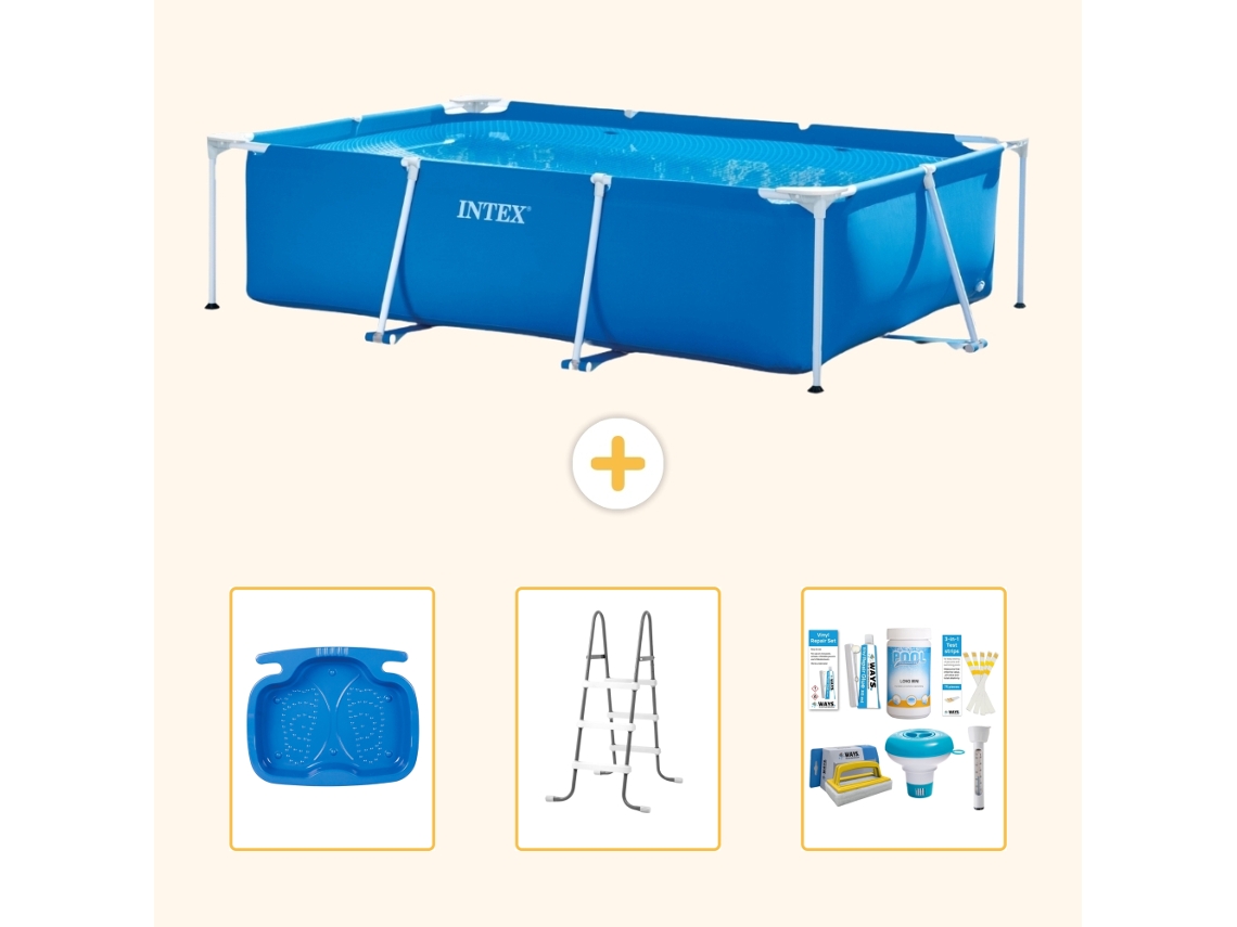Intex Piscina Com Estrutura Retangular - 300x200x75 Cm - 4-peças S22354