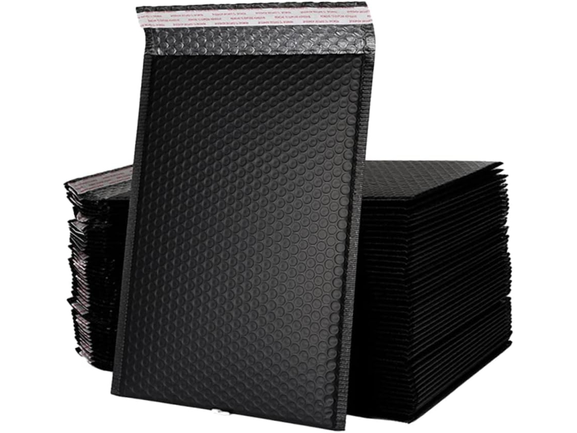 Conjunto de 25 Sacos de Armazenamento Resistentes a Impactos, Leves e Pretos, para Envio de Objetos, com Design de Almofada de Ar.