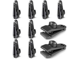 2026 10 Peças para Reparar Lonas, Clips de Loja de Campanha Resistentes Ao Vento (preto)