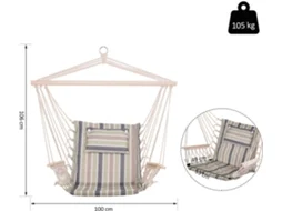 Cadeira Rede Suspensa Poliéster Cor Multicor 100x106cm Outsunny