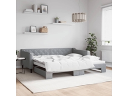 Vidaxl Sofá-cama Com Gavetão 100x200 Cm Tecido Cinzento-claro