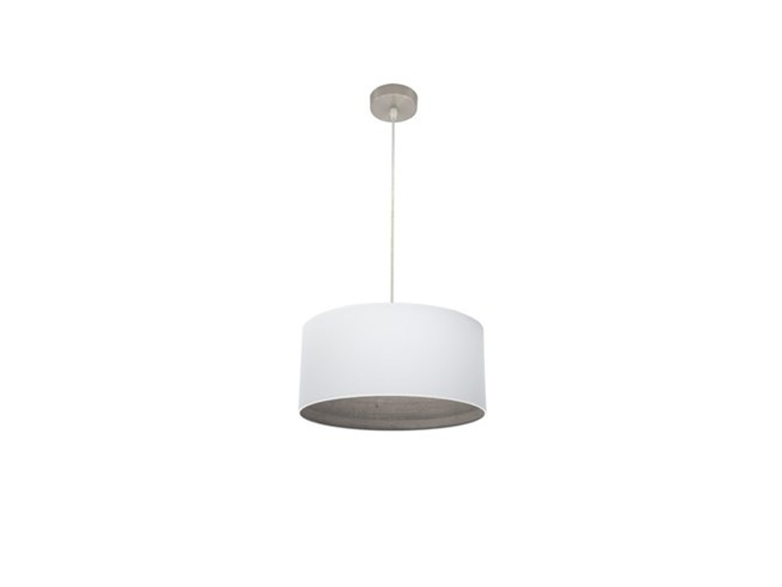 Pingente Tatiana 1Xe27 Níquel/Madeira Branca Cinza Regx40X40 Cm FABRILAMP