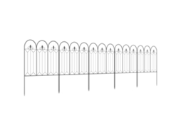 Cercas de Jardim PONTOCASA, 305x79,5 cm, Conjunto de 5, Metal Preto