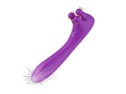 Vibrador Do Clitóris Com Trio De Nubs De Carinho, Vibrador Do Ponto G Com Estimulador Inovador Do Clitóris Giratório, 9 Modos De Prazer, Roxo