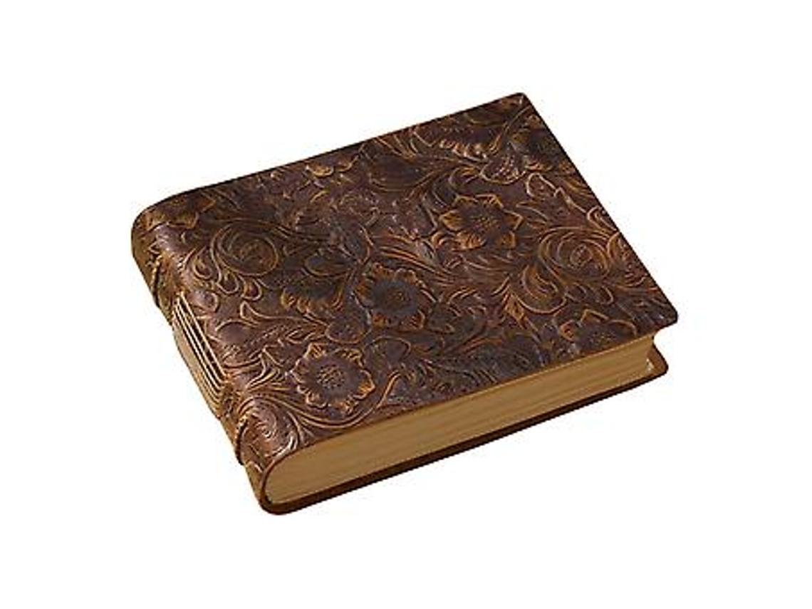 Caderno De Couro Vintage Requintado, Caderno De Esboços Antigo Feito À Mão, Presente Empresarial Brilvibera (entalhado Horizontalmente)