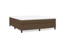 Estrutura de Cama com Molas Tecido Castanho Escuro MAISON EXCLUSIVE (160x200 cm)