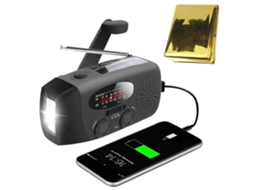 Rádio de Emergência AQUAFORGE com Células Solares, Lanterna e Bateria Externa 2000mAh
