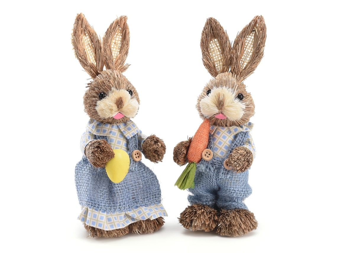 Pack de 2 Coelhos de Páscoa Decorativos para Casa e Festas LAXISCREED