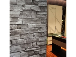 Papel Pintado Autoadhesivo De Ladrillo Gris 3d 18''x240'' Vinilo Desmontable Para Habitaciones Cocina Salón