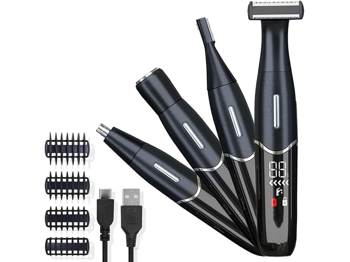 Aparador Elétrico de Nariz 4 em 1 Recarregável Via Usb À Prova D'água Unissex AQUAFORGE
