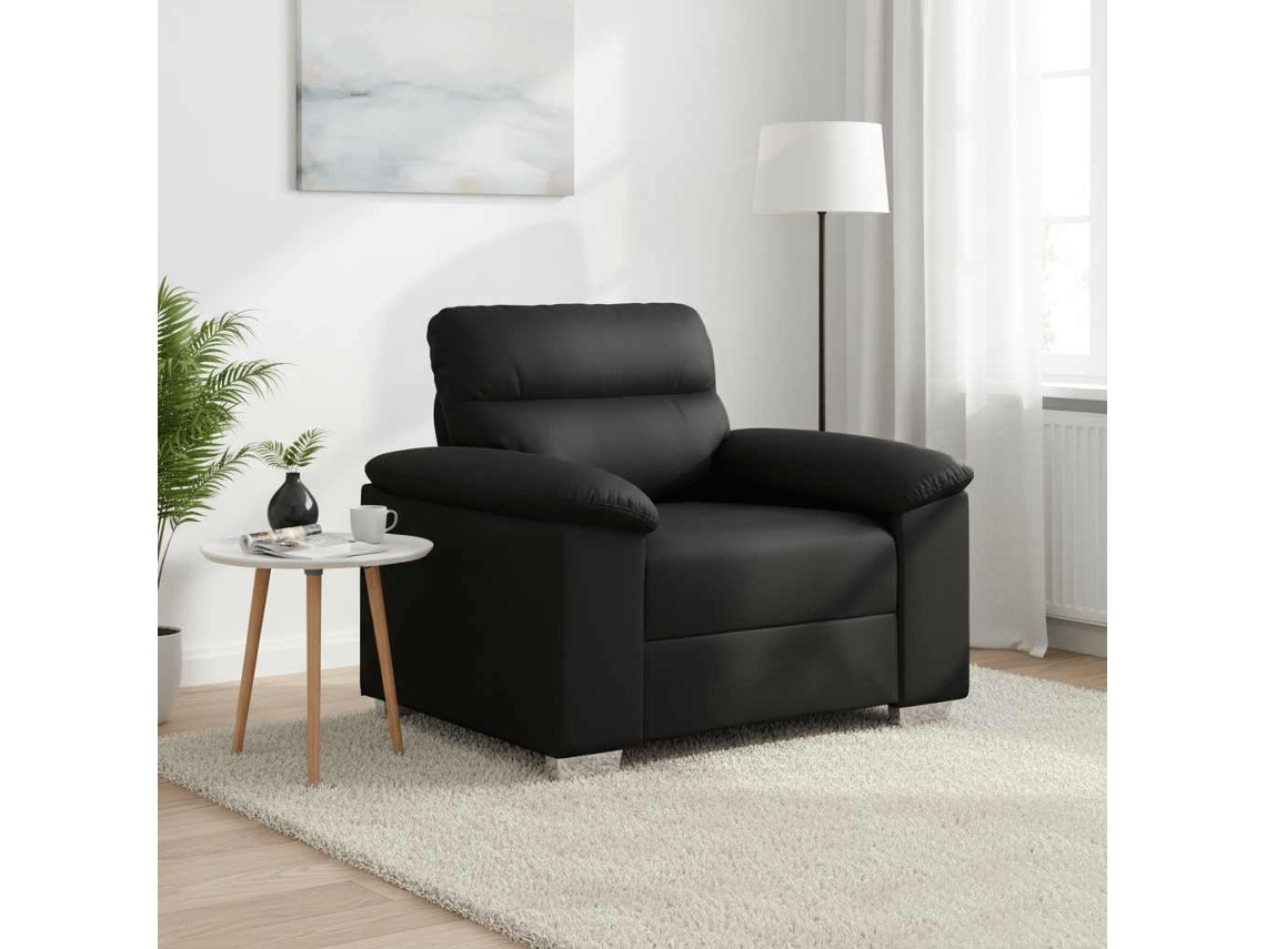Vidaxl Poltrona Couro Artificial 100x81x84 Cm Preto