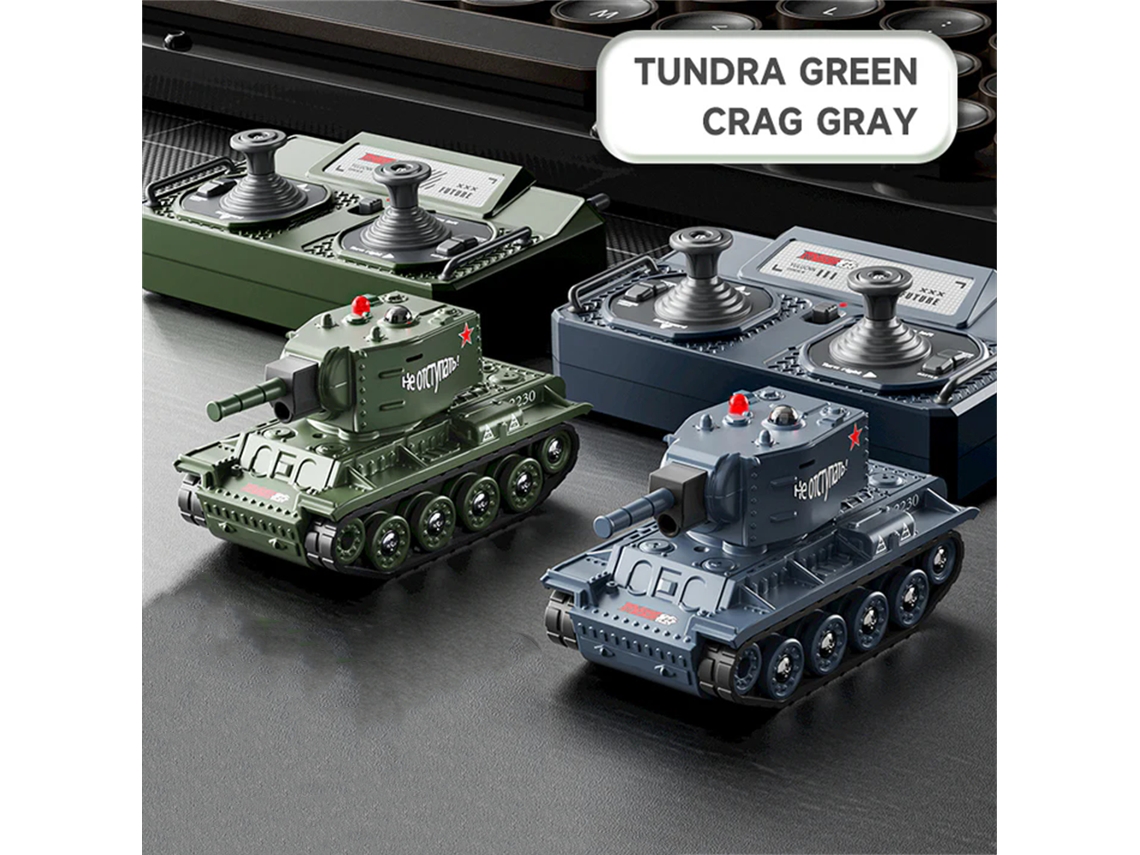 Tanque Mini Rc Cinza 1/64 2.4g Simulação Batalha Mesa Esteiras Proporcional Torreta 360° Infravermelho Micro Brinquedo MDUG