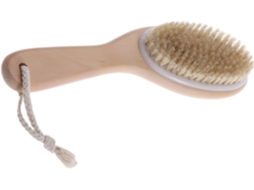 Escova De Banho Lifkome Com Cerdas Naturais Médias E Cabo Curvo Para Massagem Esfoliação, Escova Corporal Para Remover