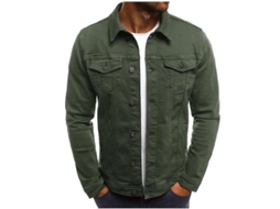 2026 chaqueta Vaquera para Hombre Corta Slim Fit Estilo Fashion Ocm L Verde