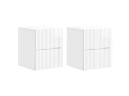 Vidaxl Gabinete de Canto Montado na Parede 2 Pcs Branco Brilhante