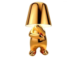 2026 lâmpada de Mesa Portátil Sem Fio com Carregamento Usb, Lâmpada Decorativa Thinker com 3 Níveis de Brilho e Controle Táctil B Ouro