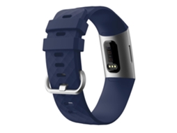 Pulseira de substituição de silicone com grãos de diamante para smartwatch Fitbit Charge3/Charge4 Ly Ebike (grande)