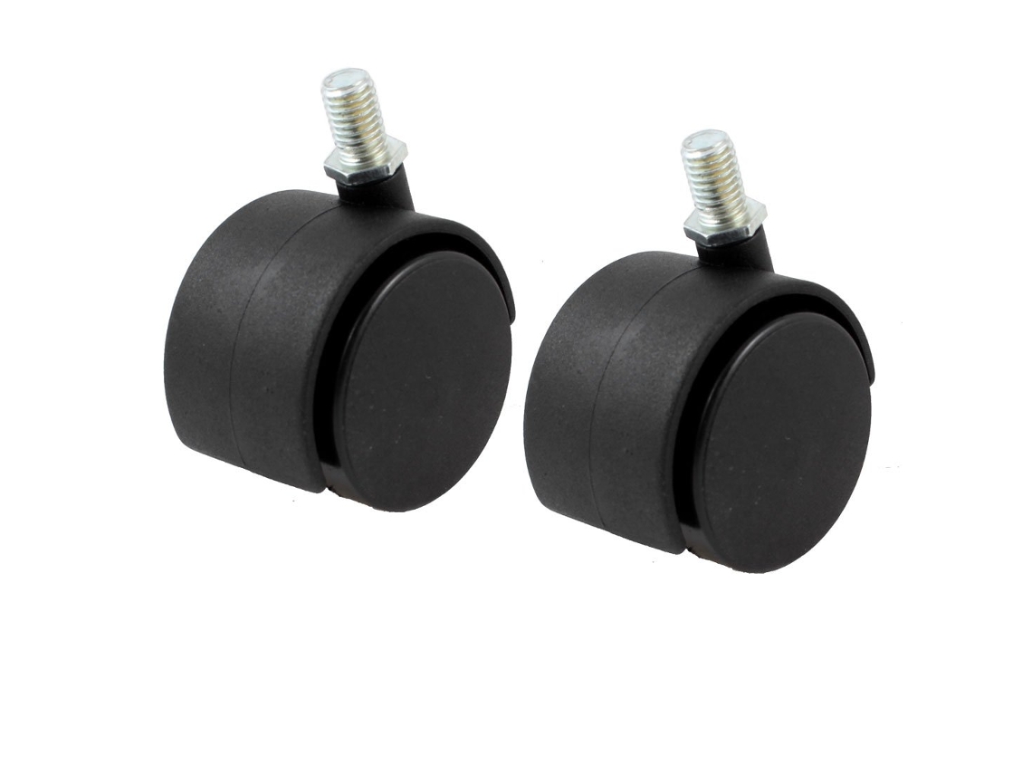 2 Peças de Rodízios Roda Dupla com Haste Montagem 12 Mm X 10 e Diâmetro Polegadas CHABERLU