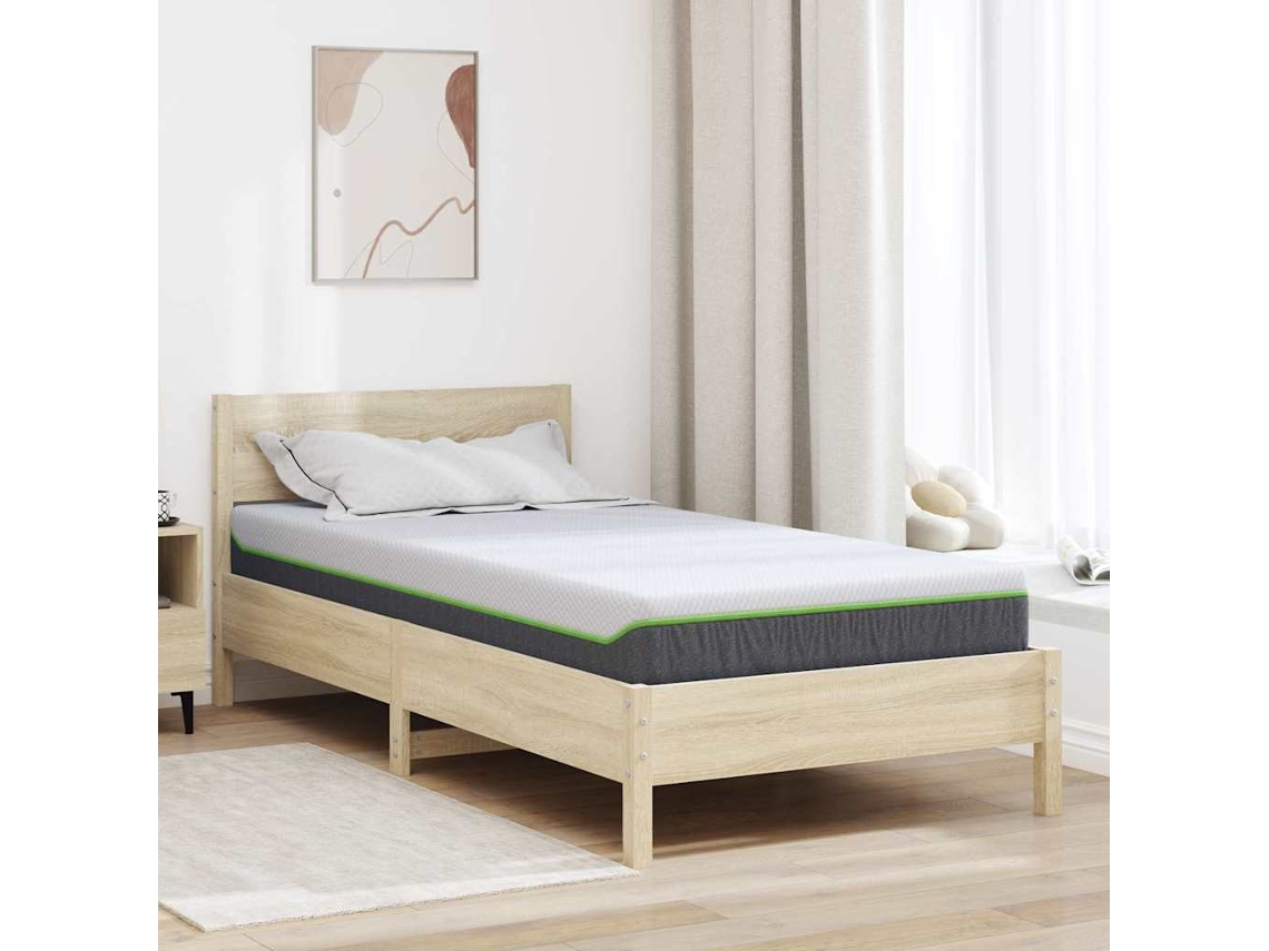 Vidaxl Colchão Médio Macio 120 X 200 Cm Branco E Cinza