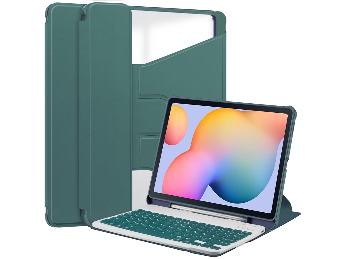 Capa com teclado Bluetooth para Samsung Galaxy Tab S9 11 polegadas, verde Gertiz