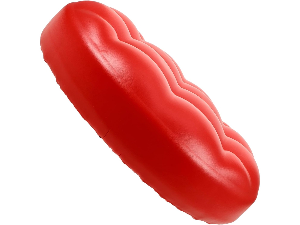 Almofada de Assento Redonda em Espuma Revestida Couro Sintético Vermelho, Resistente, Ideal para Banquetas Bar