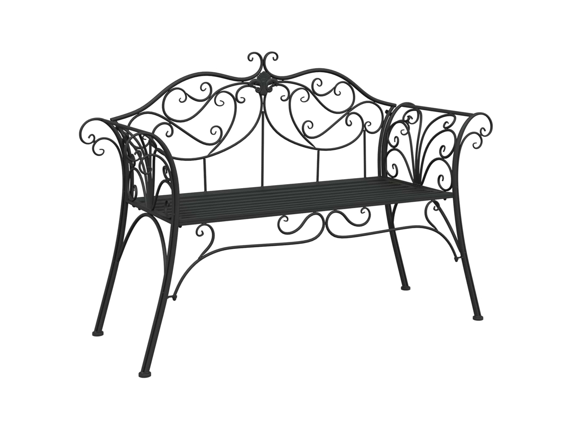 Maison Exclusive - Banco De Jardim 2-número De Lugares 130 X 47 X 90 Cm Aço Preto