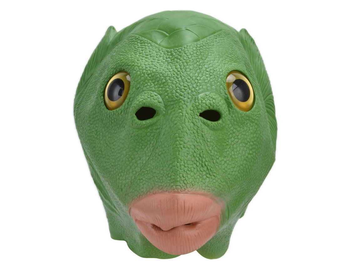 Máscara de Cabeça de Peixe de Látex para Halloween Cosplay Fantasia Adulto Animal Divertida S/MARCA