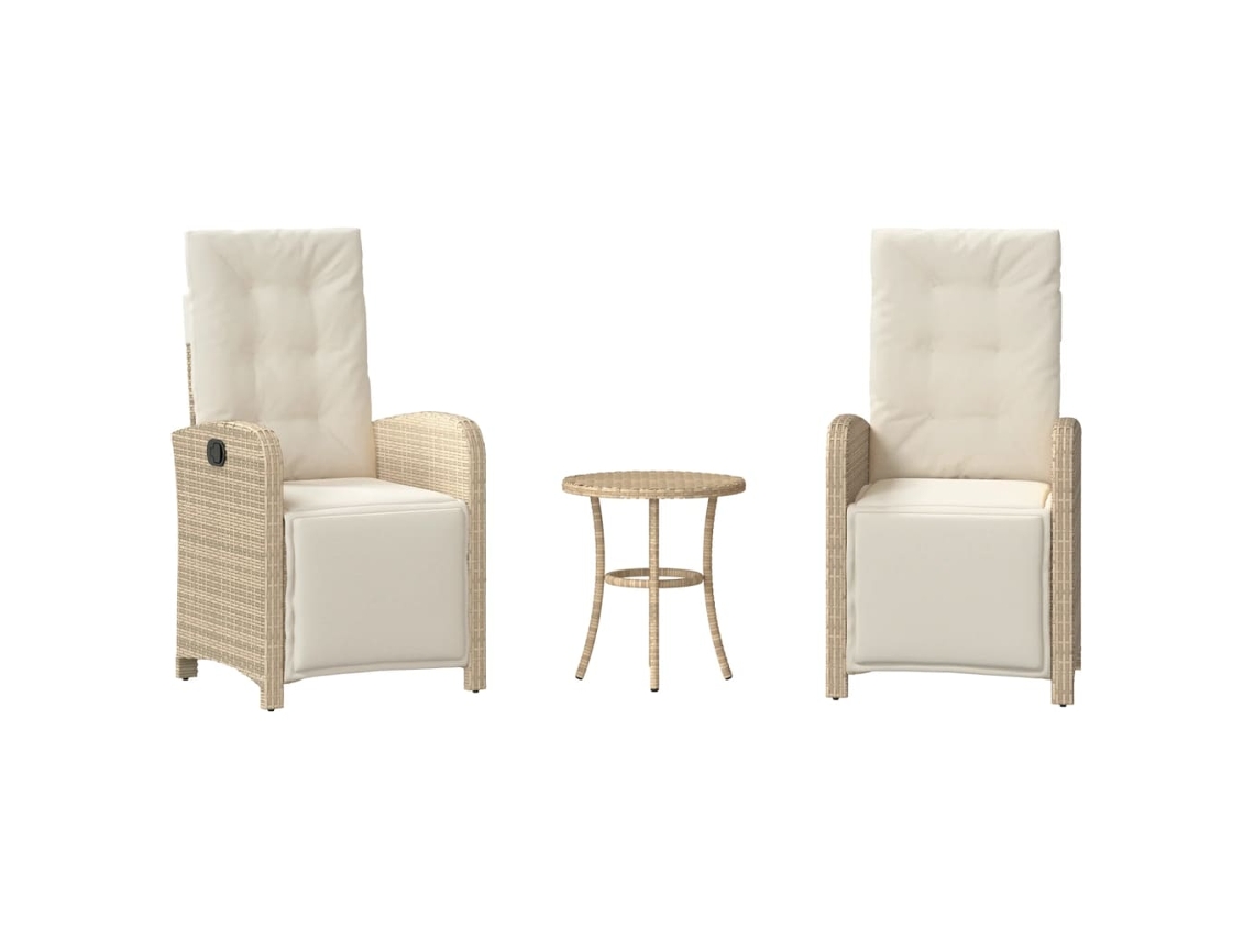 Bistro Set, Bistro Sets Vidaxl Bege Rattan / Vime (n/a)