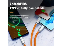 Cabo Usb-a/usb-c Para Usb-c/ip/micro Usb De 120 W E Transmiss?o De Dados. Cabo Com Núcleo De Cobre Estanhado Espesso, Com 1,2 M De Comprimento
