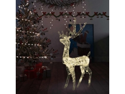Vidaxl Rena Decorativa De Natal 140 Leds 128 Cm Acrílico Branco Quente