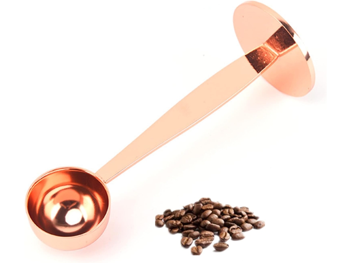 Colher De Café Expresso E Medidora Para Compactador Ambas Em Aço Inoxidável. Para Máquina De Café Com Design Reutilizável E Fácil Limpeza