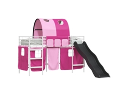 Cama Loft para Crianças Branco e Rosa Metal MAISON EXCLUSIVE 74,5x190 cm