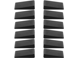 Conjunto De 12 Pés Niveladores Grandes Plástico Preto Para Móveis,