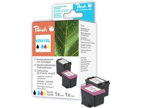 Tinteiro PEACH 316258  Preto, Ciano, Magenta, Amarelo Embalagem múltipla 2 peça(s) - 316258