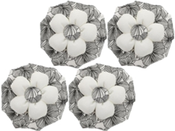 Inoomp Conjunto De 4-protetores Maçaneta Porta Em Tecido Algodão Macio, Capas De Segurança Antiestáticas Em Formato Flor