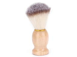 Escova Barbear Masculina Lã Nylon Macia Cabo Madeira Sólida