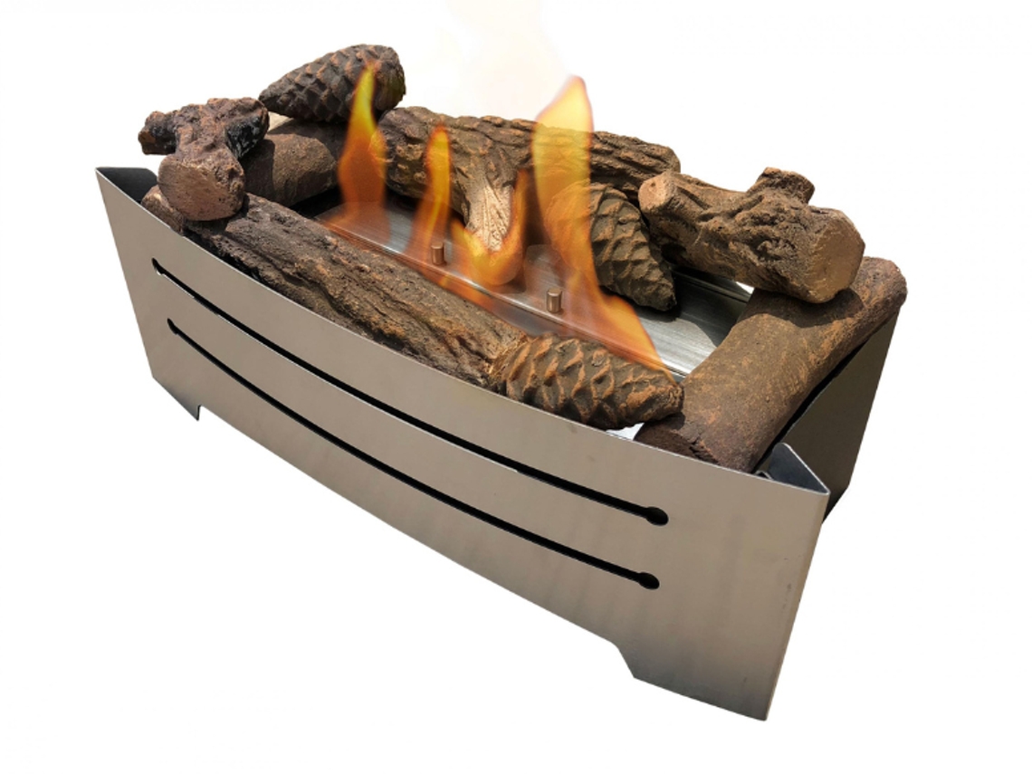 Biocamino Purline Lara 60 A Bioetanolo - Camino Ecologico Con Fiamma Reale E Tronchi Ceramica, 3kW - Foto 3