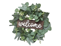 Plaque de Madeira Pequena com Coelho e Frutas Douradas para Decoração de Porta LAXISCREED