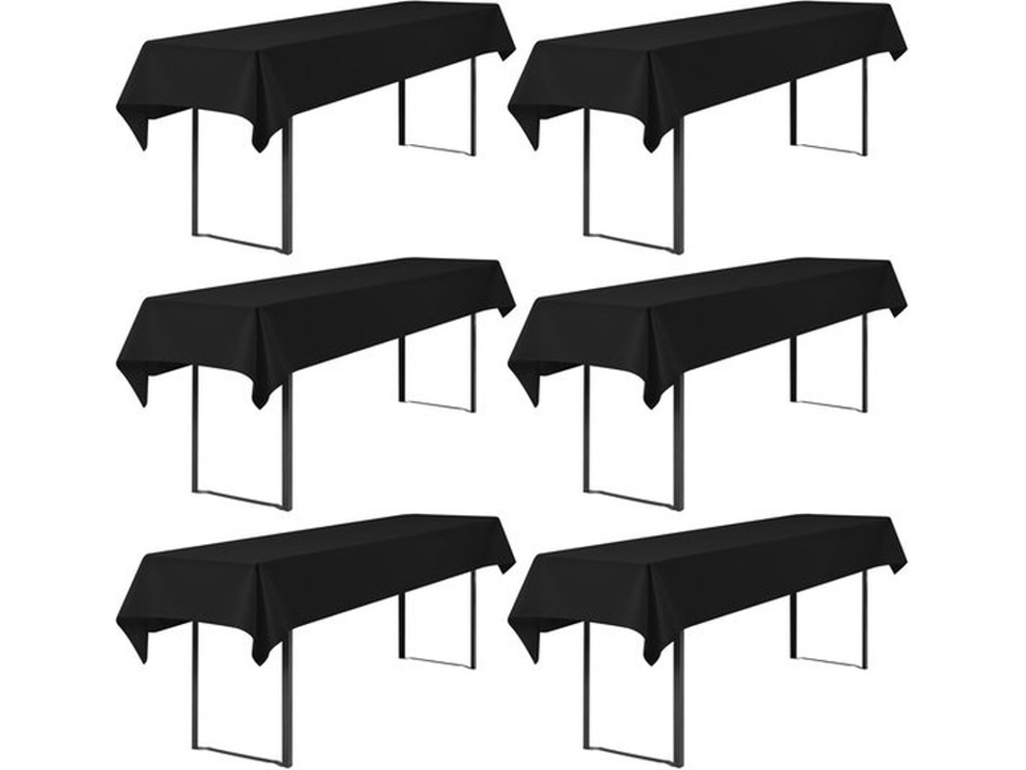 Conjunto De Toalhas De Mesa - Conjunto De 6 - Para Mesas De Bar - Preto 100x250cm