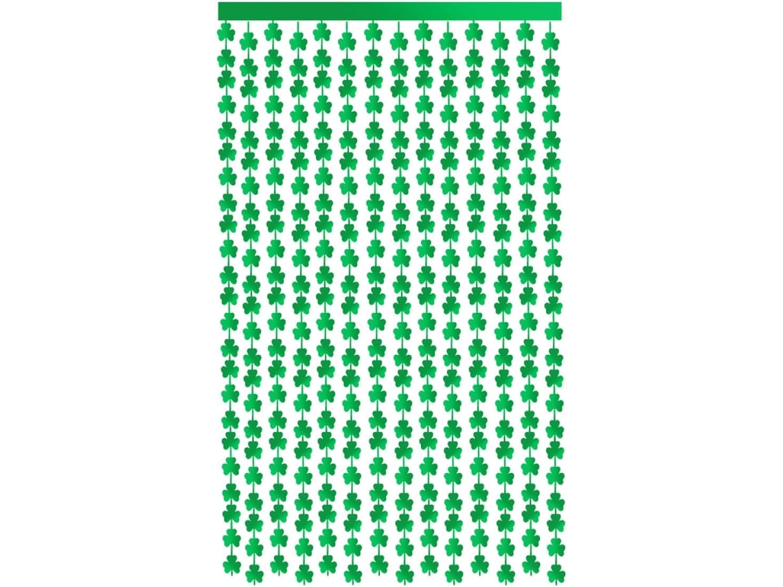 Cortina Decorativa Porta Pvc Trevo Verde 1x2m Fácil Pendurar Ideal Festival Patrício Dia GOKOCO