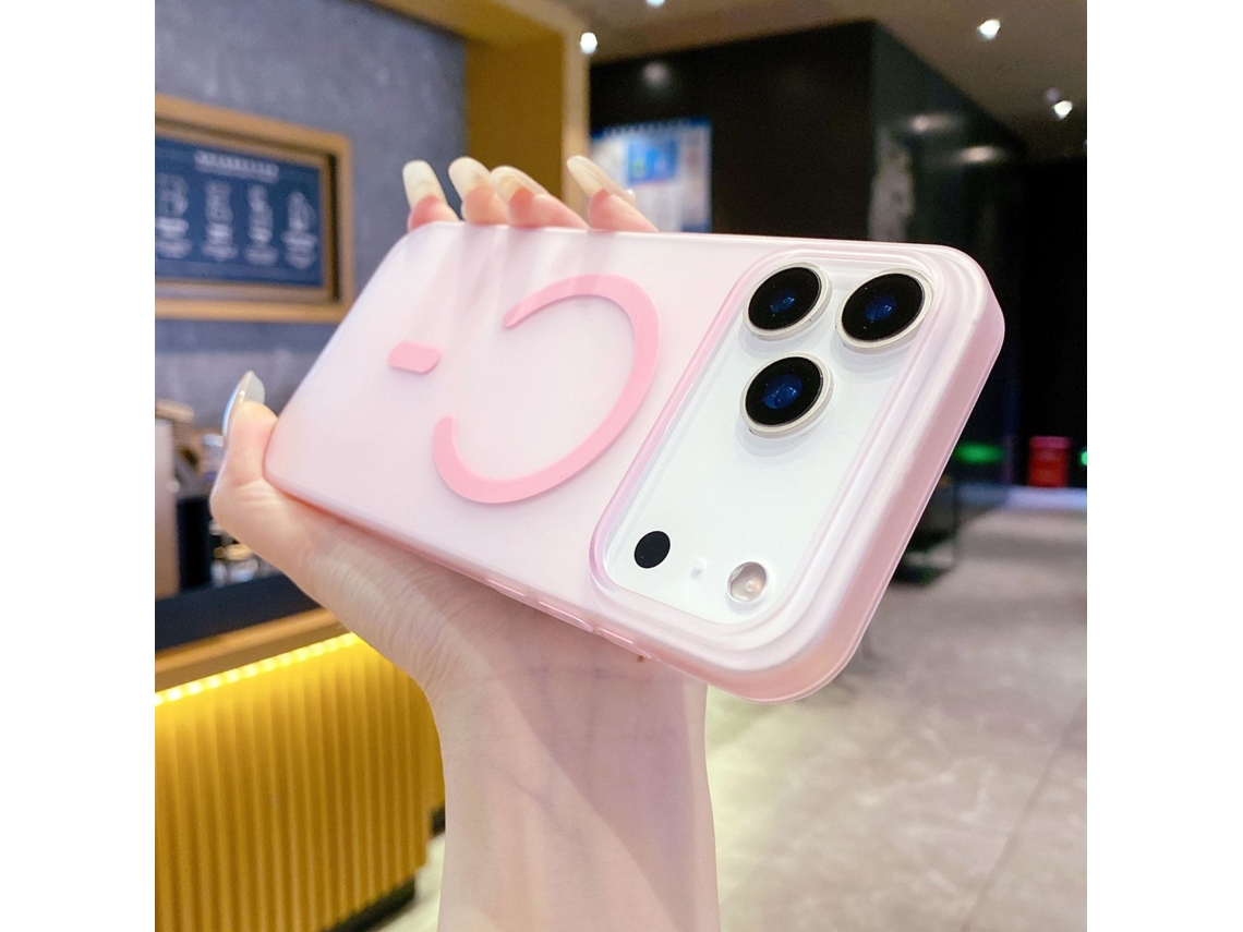 Capa Para Iphone 17 Air Rosa Magnética Ultrafina Fosca Resistente A Impactos