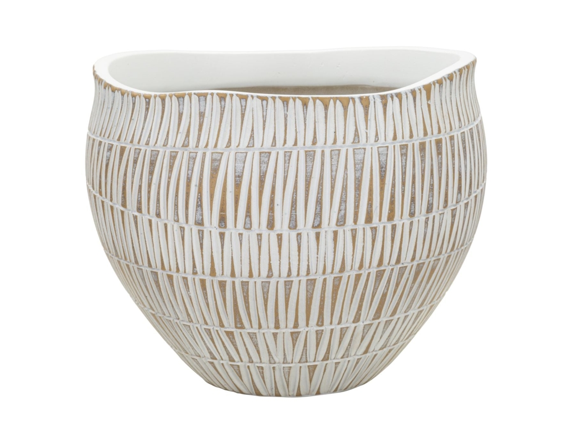Vaso Stiky Cm Ø 26x20,5 Único / Dourado, Branco