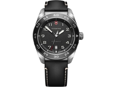 Relógio Homem Swiss Army Ss Automatic Black Dialstrap Aço 10 Bar Victorinox Swissarmy