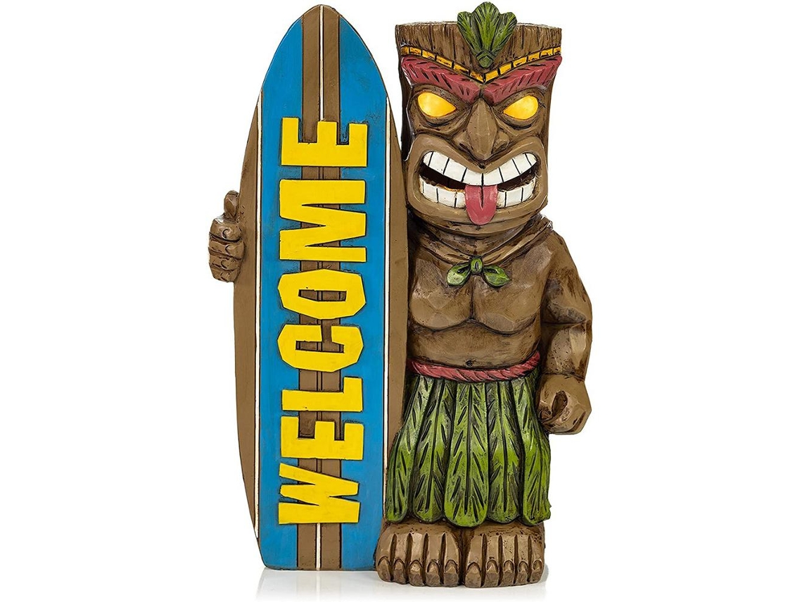 Estátua Jardim Placa Boas-vindas Ornamentos Prancha Surf