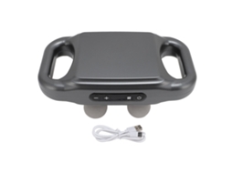 Pistola de massagem de tecidos profundos 4 cabeças 20 níveis 6 modos com display led cinza S/MARCA