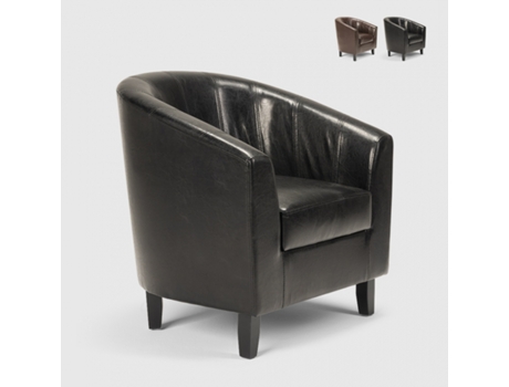 Poltrona de cockpit em imitação de couro sala de estar escritório sala de espera design clássico Seashell