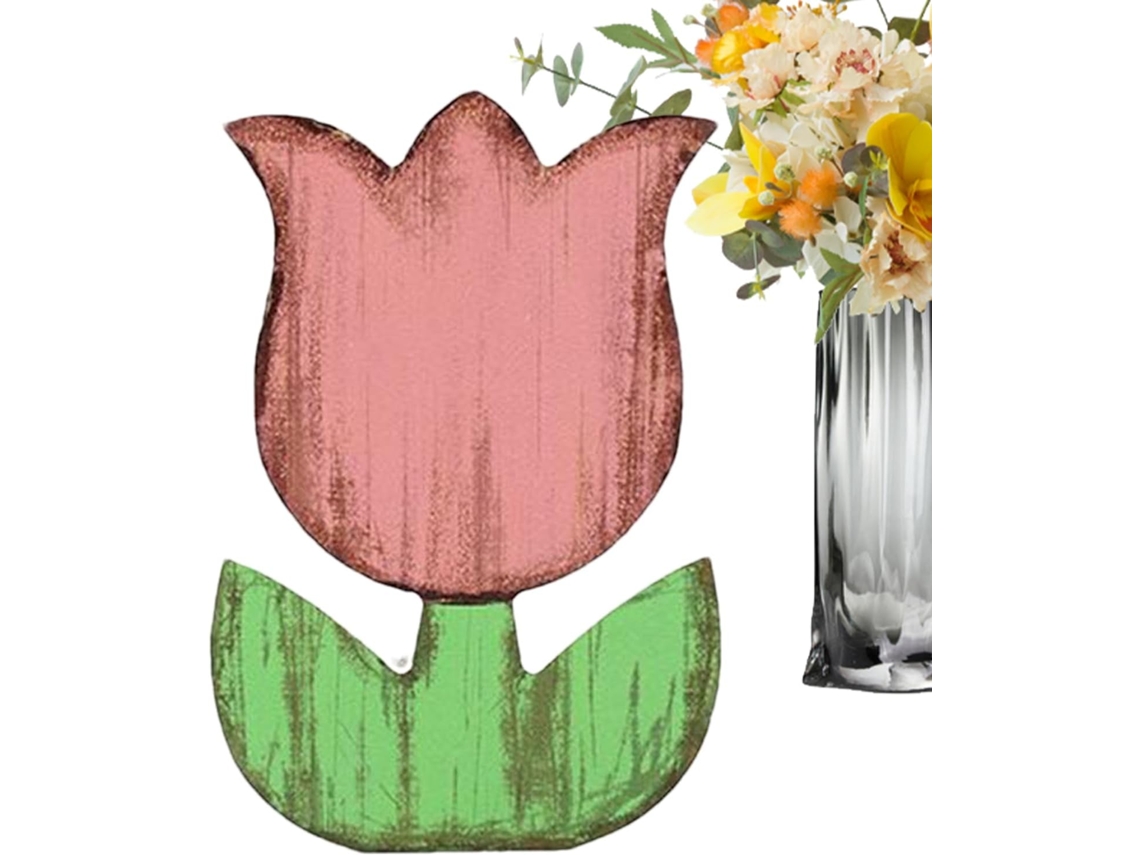 Tulipas de Madeira Genéricas Decoração Primavera para Casa Bandeja Floral Retrô Vários Andares como CHABERLU