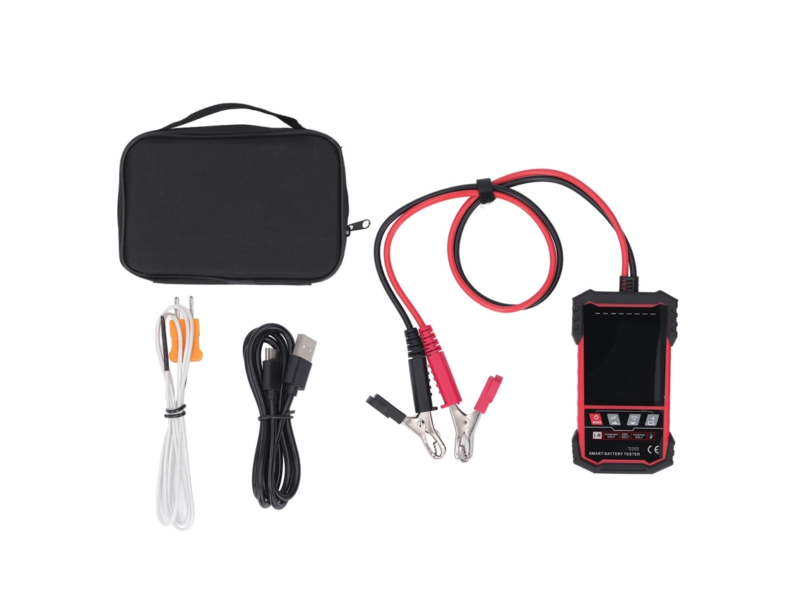 Detector de Bateria Primerox com Tela Grande para 12v e 24v, Teste de Resistência e Temperatura
