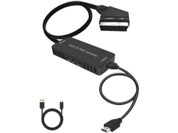 Conversor Scart para Hdmi, Cabo Hdmi com Comutador 720p/1080p, Adaptador Tv e Projetor. AQUAFORGE